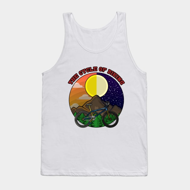 Mountain bike with Trees in Mountains at Day and Night Tank Top by Markus Schnabel